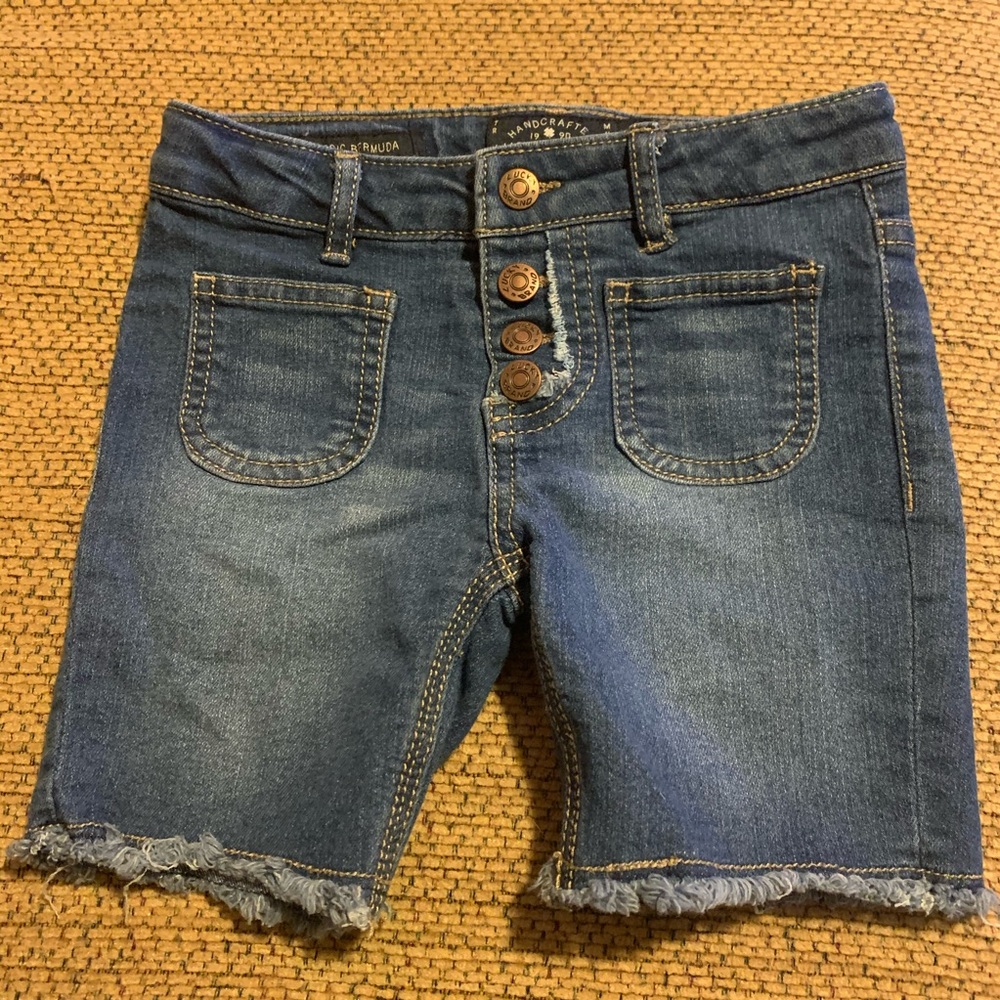 Lucky Brand Raw Hem Burton Fly Bermuda Shorts